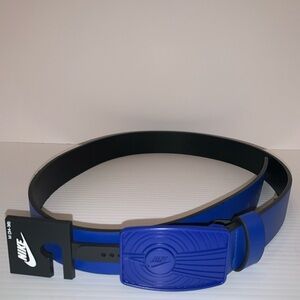 Nike Men’s Belt Synthetic ROYAL BLUE with Metal Buckle M (34-36) Sunburst